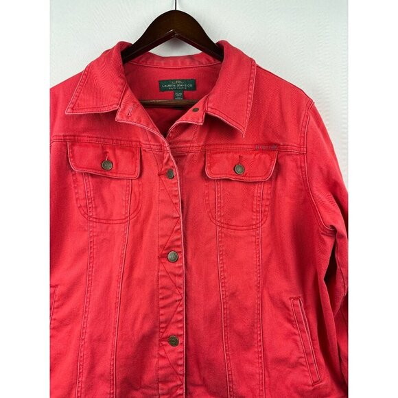 Women’s Ralph Lauren 2X Red Jean Jacket. - Picture 2 of 5